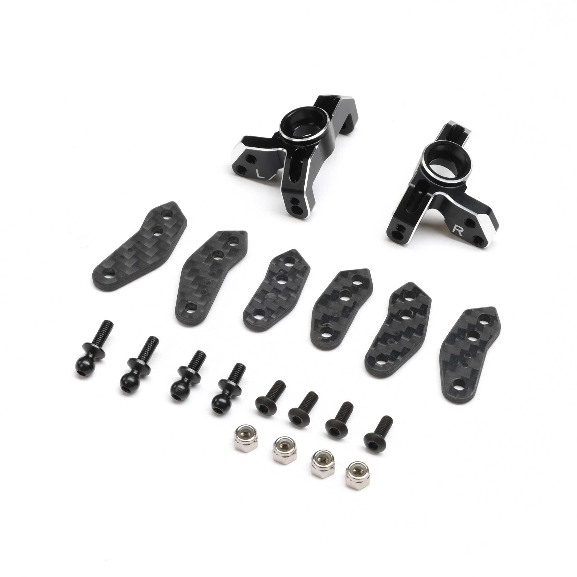 Team Losi Racing Spindle Set, Aluminum, Black: 22S Sprint-TLR-1062