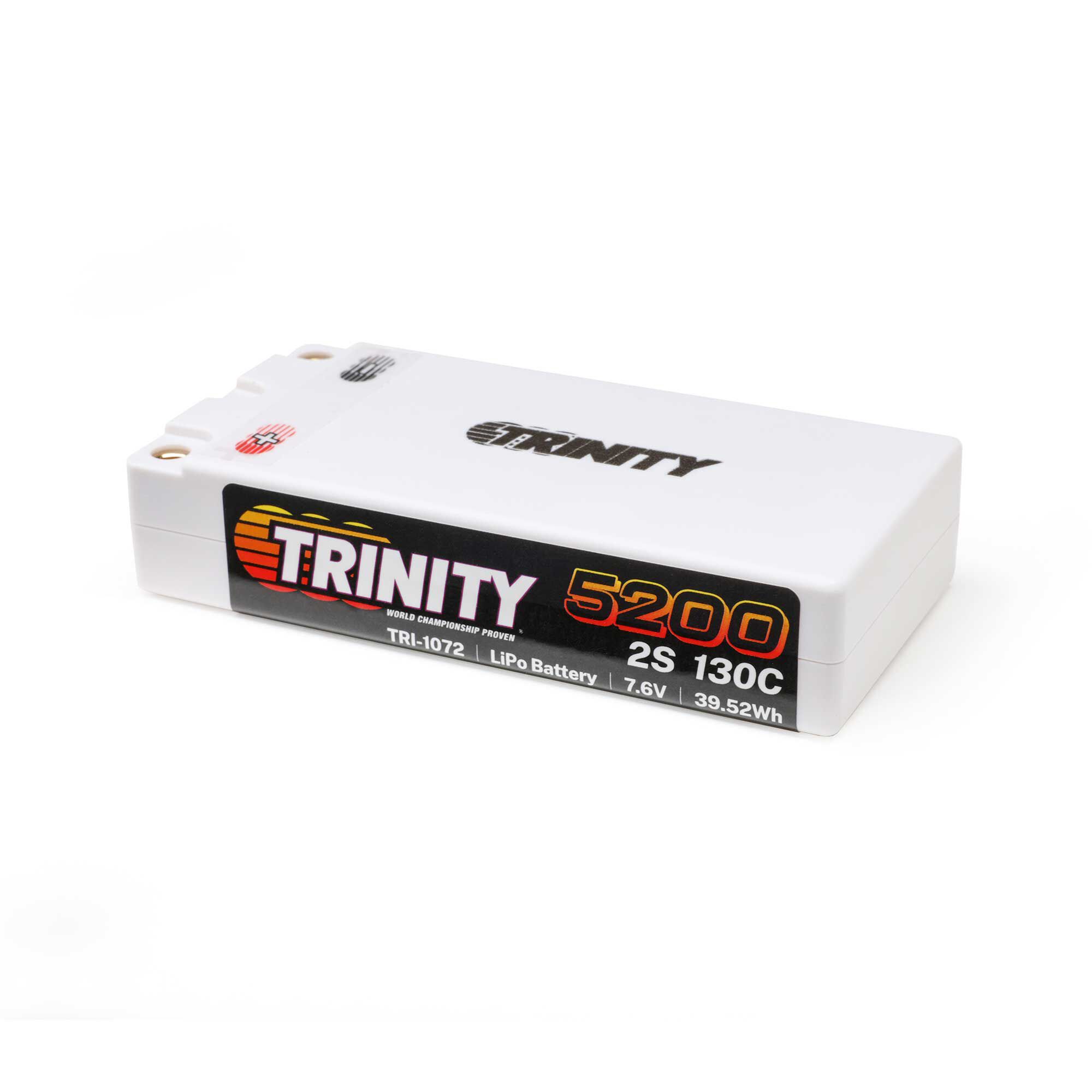 Trinity 7.6V 5200mAh 2S 130C Shorty LiPo Battery: 5mm Bullets-TRI-1072