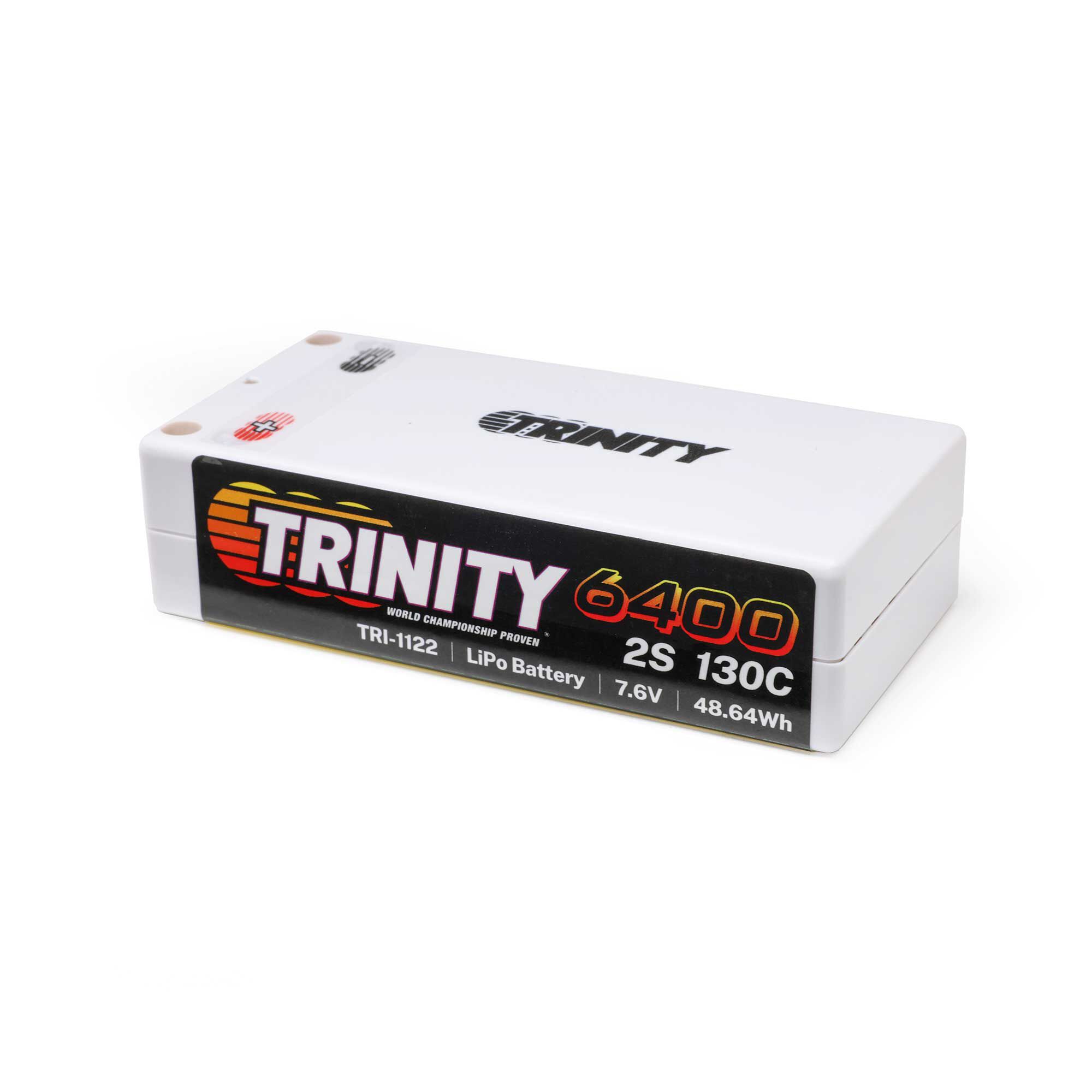 Trinity 7.6V 6400mAh 2S 130C Shorty LiPo Battery: 5mm Bullets-TRI-1122