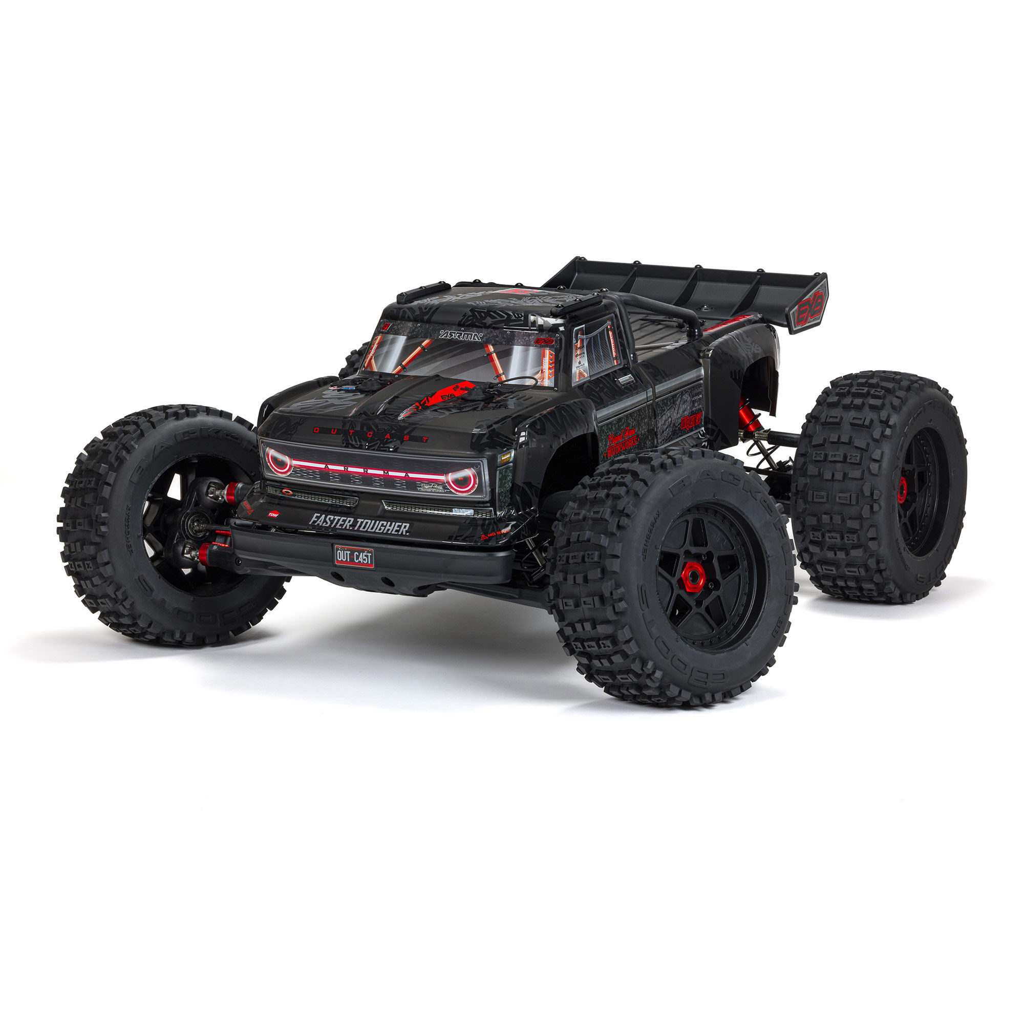 ARRMA 1:5 OUTCAST 8S EXB AVC 4X4 RTR Brushless Stunt Truck, Black-ARA5810V2T1