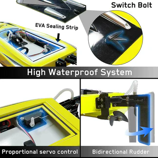 VOLANTEXRC Atomic 45mph High Speed Brushless Remote Control RC Boat (79204) RTR