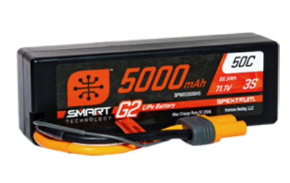 Spektrum<sup>&trade;</sup> 5000mAh 3S Smart G2 Lipo 50C; IC5 Battery (two batteries included)