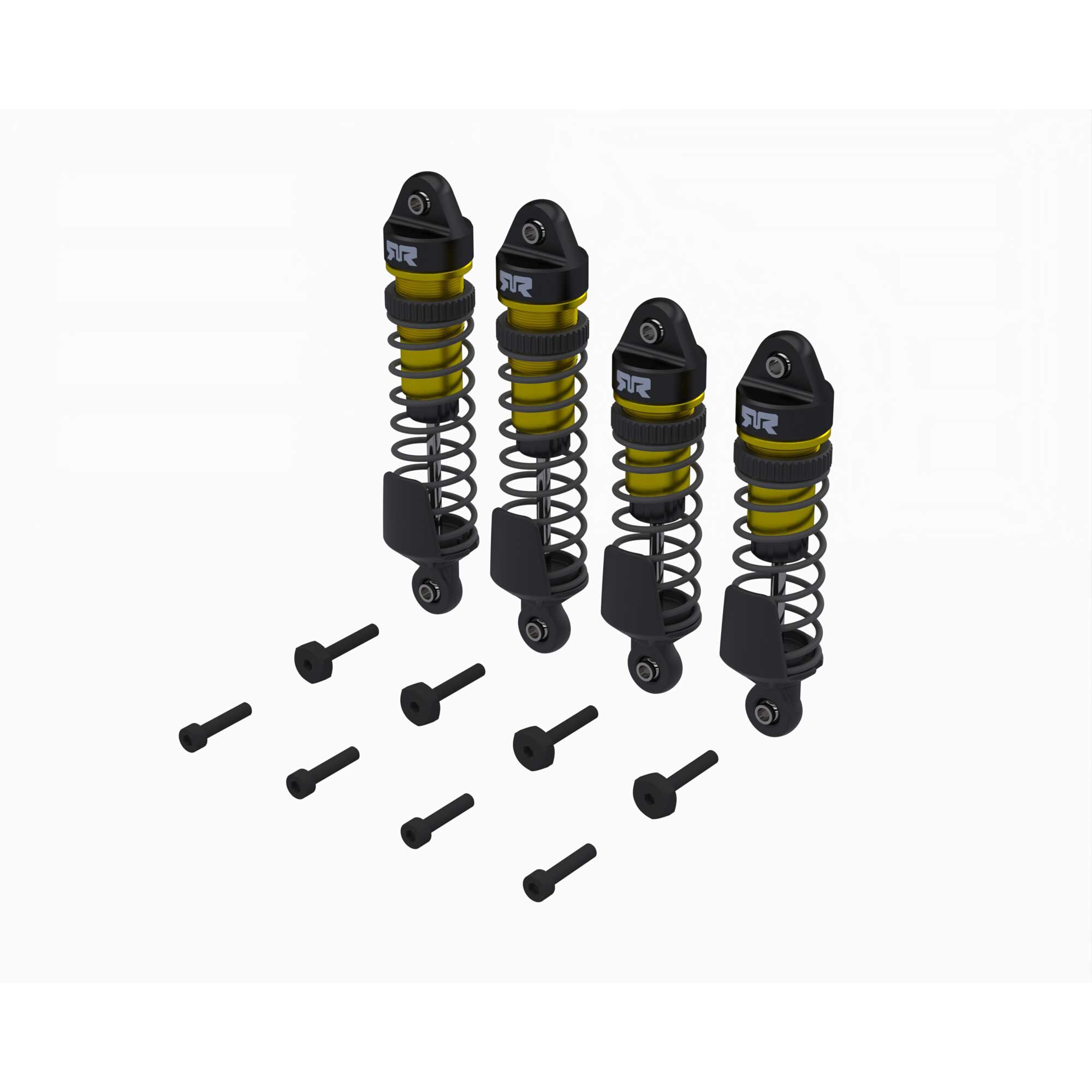 Shock Set, Front/Rear Assembled, 700cSt Oil, Gold, (4Pcs): MINI