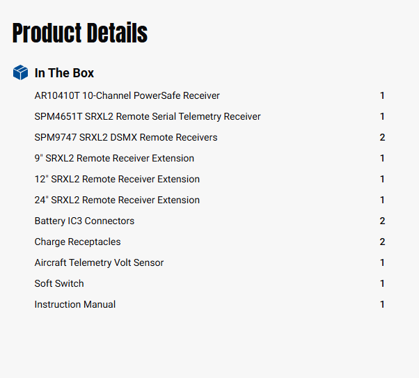 AR10410T 10-Channel PowerSafe Telemetry Receiver-SPMAR10410T