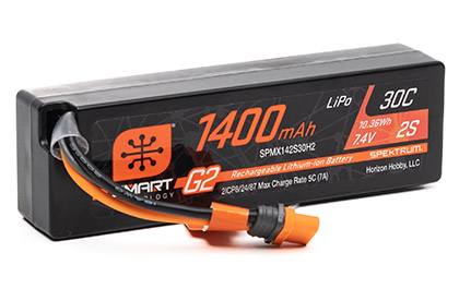 Spektrum™ 7.4V 1400mAh 2S 30C Smart G2 LiPo Battery: IC2 Connector (SPMX142S30H2)