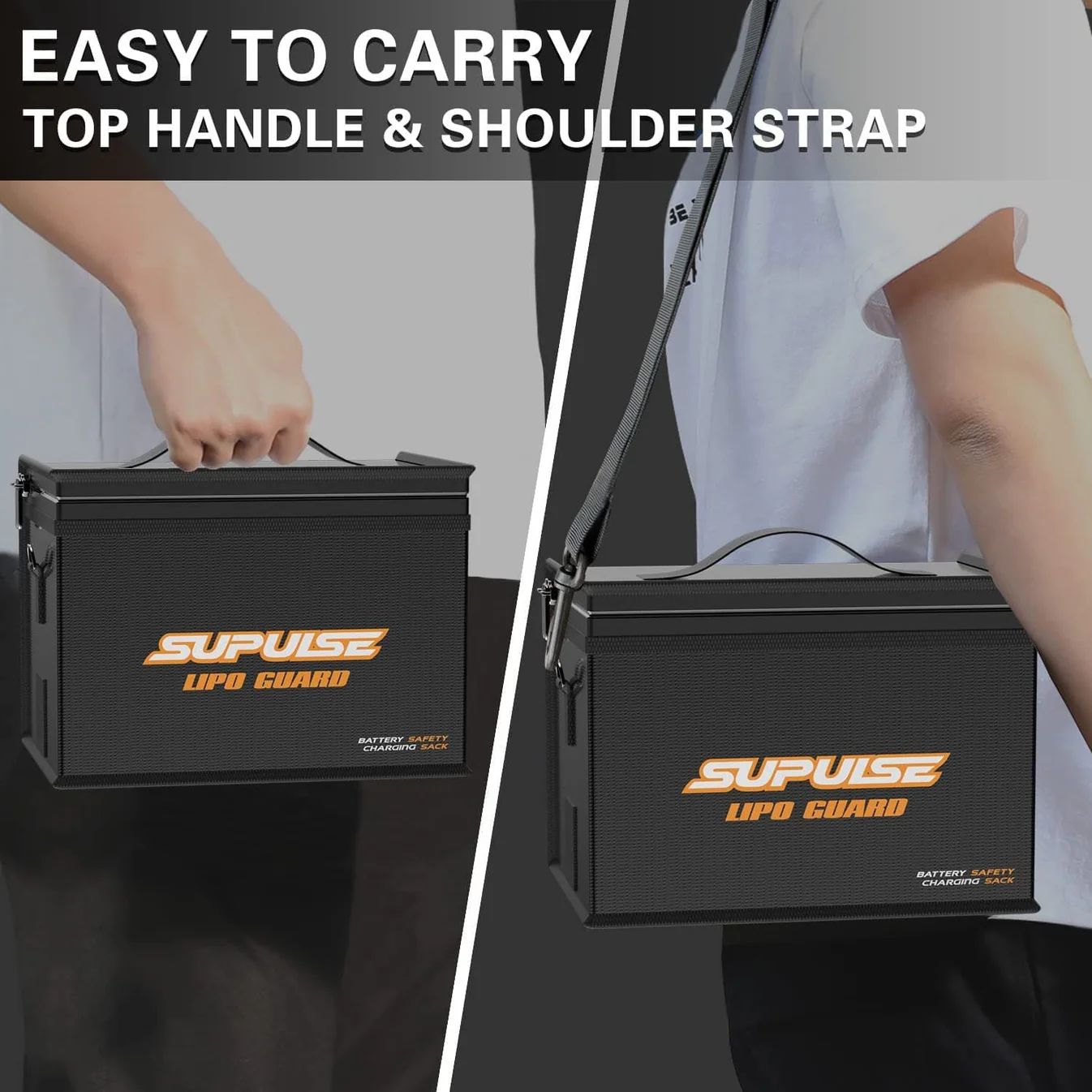 SUPULSE Lipo Safe Bag x1 Fireproof Explosionproof for Lithium Battery Storage and Charging(7.9" x 5.9" x 5.9")