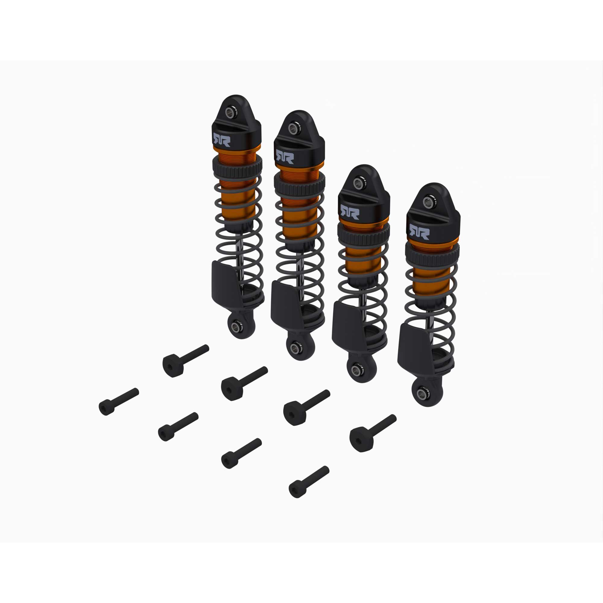 Shock Set, Front/Rear Assembled, 700cSt Oil, Orange, (4Pcs): MINI