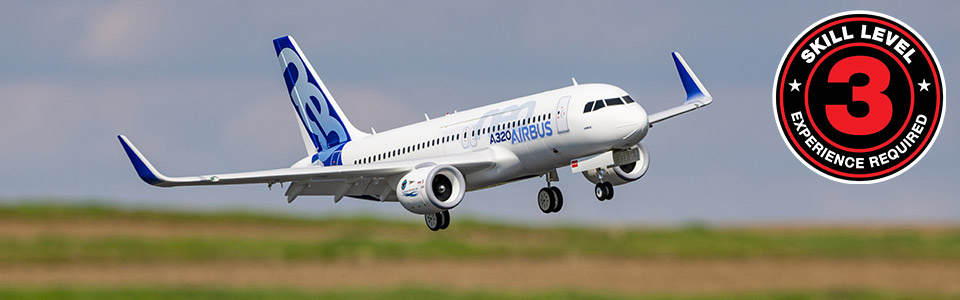 Skill Level 3 for the E-flite Airbus A320neo Twin 64mm EDF RC Jet Airliner