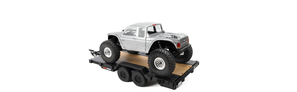 FLAT BED DESIGN WITH DUAL AXLE SETUP for the Axial SCX10 Flat Bed Vehicle Trailer