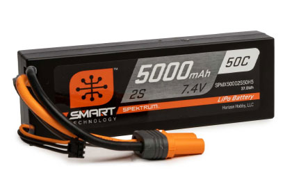 Spektrum&trade;5000mAh 2S 50C Smart Hardcase LiPo Battery: IC5