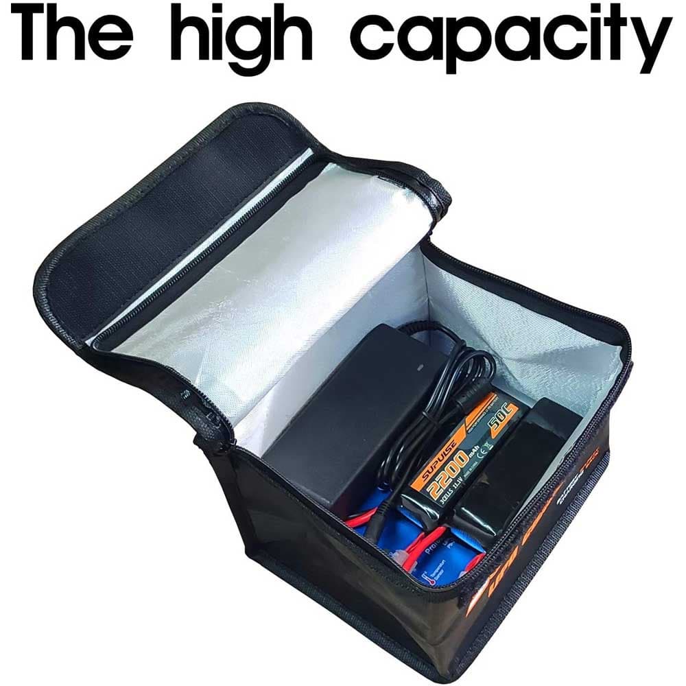 SUPULSE Lipo Safe Bag x1 Fireproof Explosionproof for Lithium Battery Storage and Charging(7.9" x 5.9" x 5.9")
