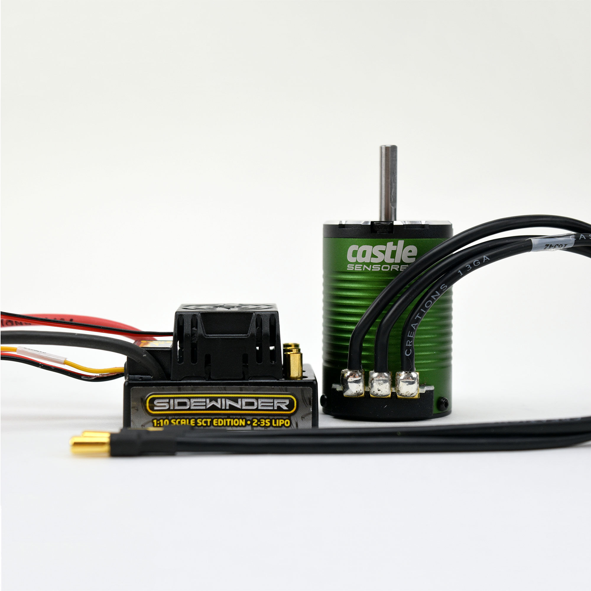 Castle Creations 1:10 Sidewinder SCT Waterproof ESC/1410-3800Kv 5MM Brushless Motor Sensored Combo: 4mm Bullet-CSE010012303