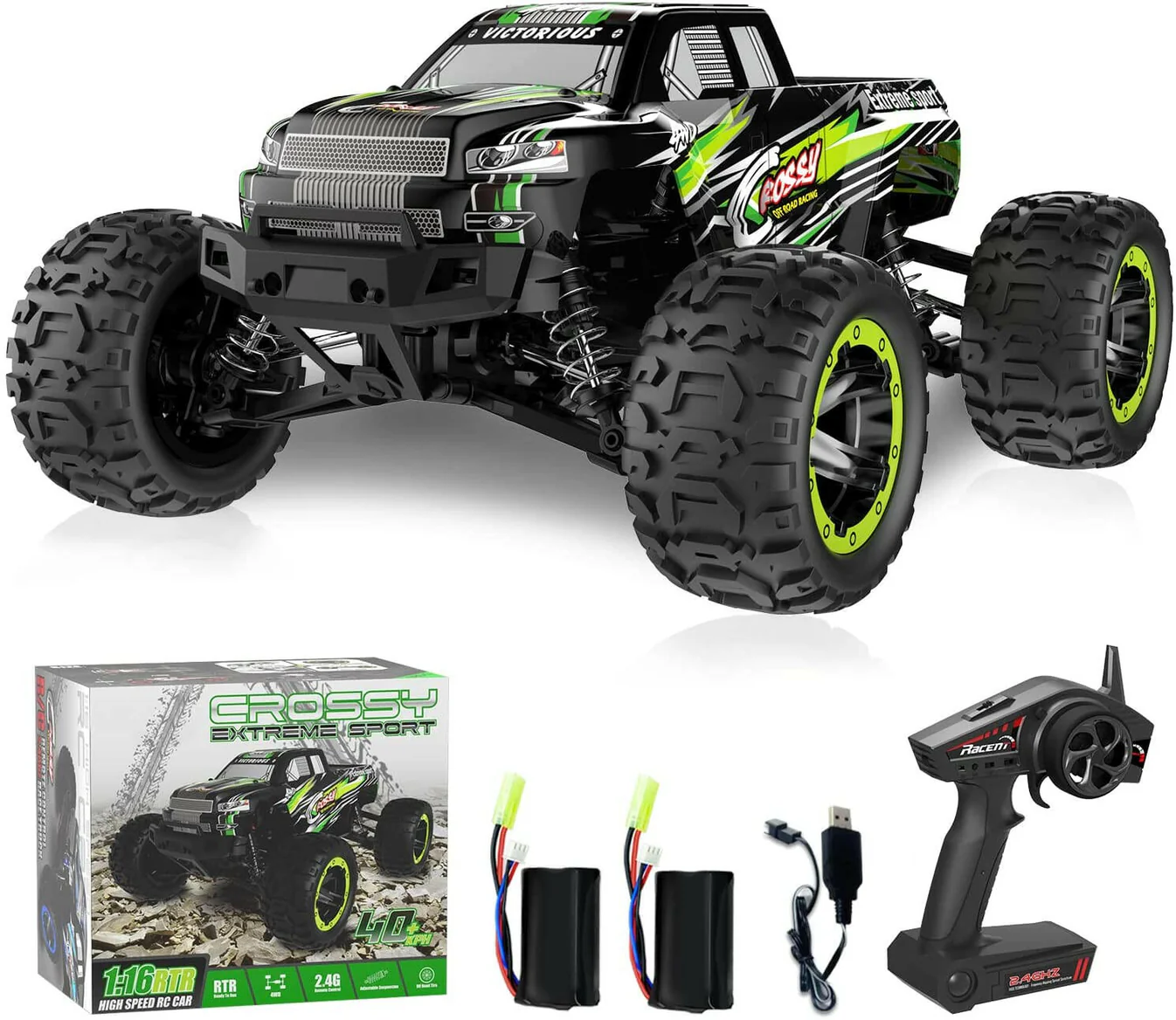 RACENT Crossy 1/16 RC Truck 30mph High Speed Racing Remote Control Car Great Gift