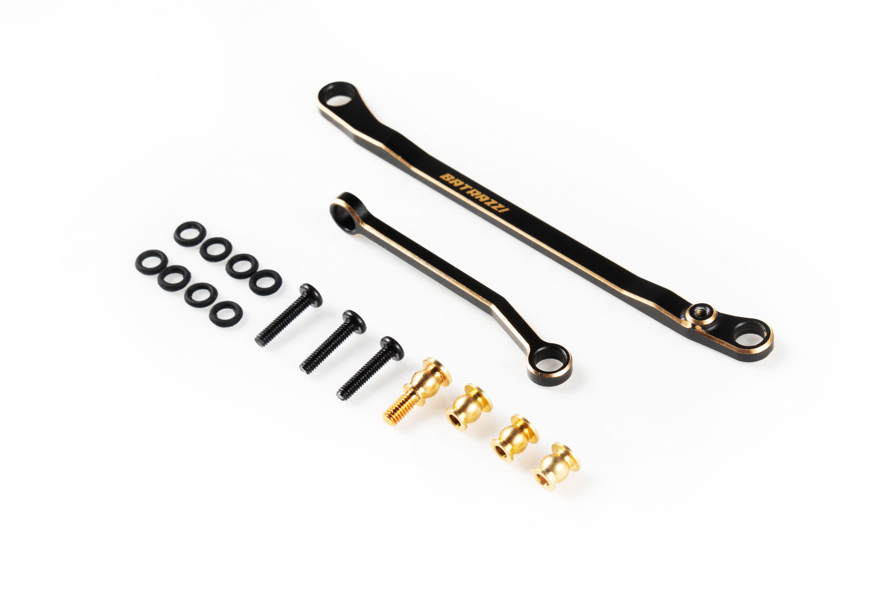 BATRAZZI Brass Steering Link Set for FMS FCX18II Black-BTZ1186BK