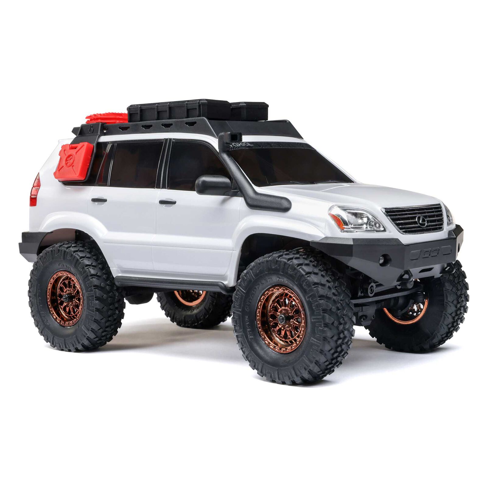 Axial 1:24 SCX24 Lexus GX 470 4X4 RTR Brushed Rock Crawler w/Battery&Charger, Silver&White-AXI-1532T2