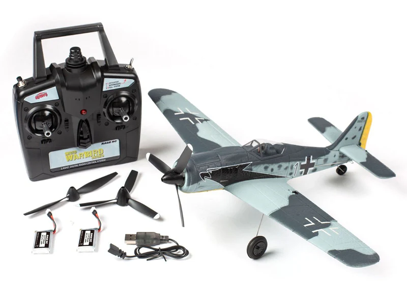 Rage R/C - Focke-Wulf Fw 190 Micro RTF Airplane with PASS (Pilot Assist Stability Software) System-RGRA1308