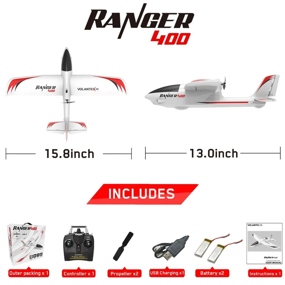 VOLANTEXRC Ranger 400 PNP 400mm RC Gliders Aircraft-76106