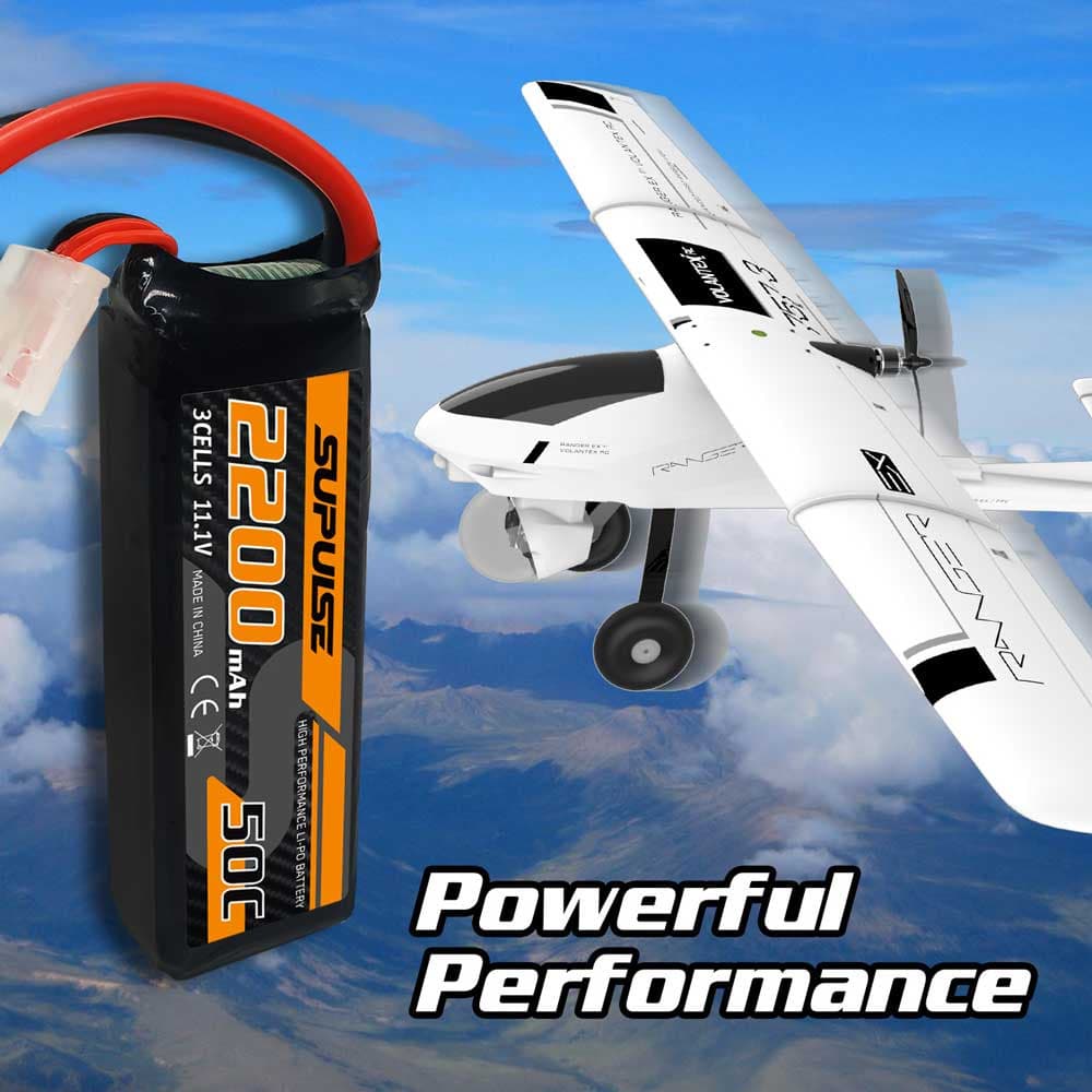 SUPULSE 2pcs 11.1V 3S 2200mAh 50C Lipo Battery with XT60 Plug
