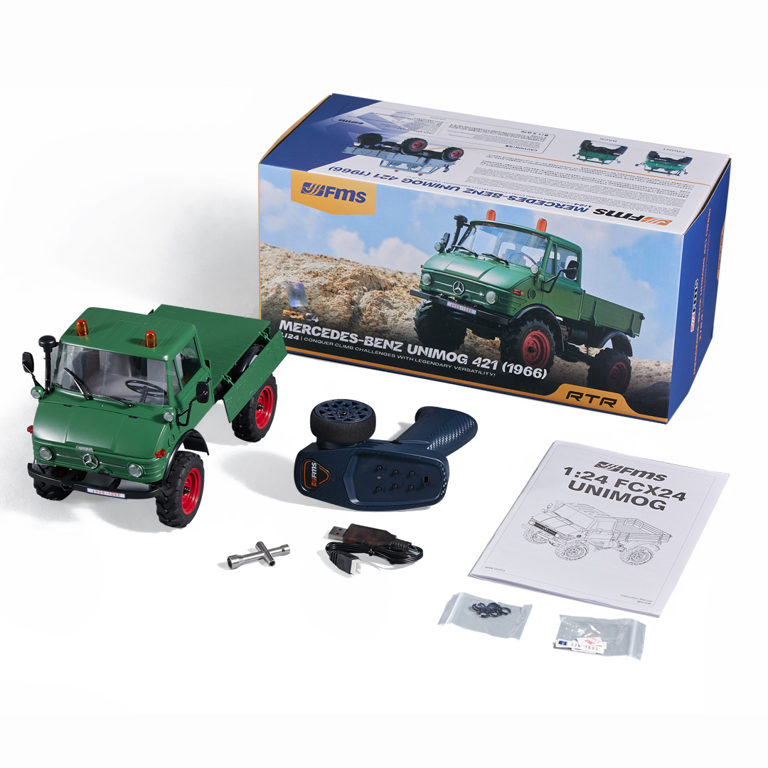 FMS FCX24 Mercedes-Benz Unimog 421 RTR 1/24th Scale-HOBBY ZONE