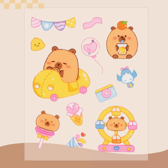 Capybara Waterproof Stickers for Kids