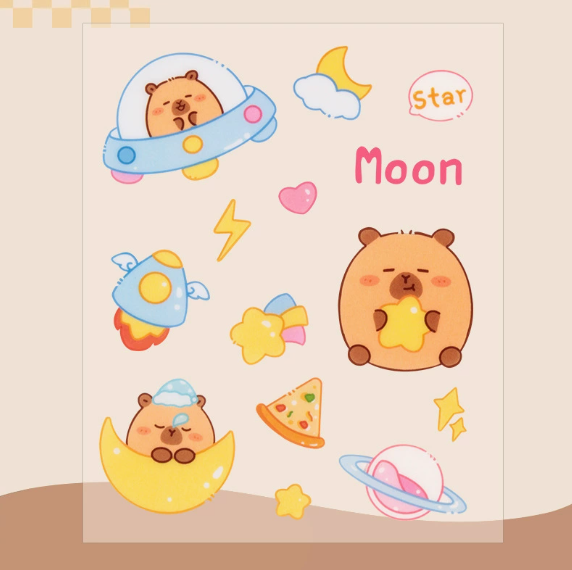 Capybara Waterproof Stickers for Kids