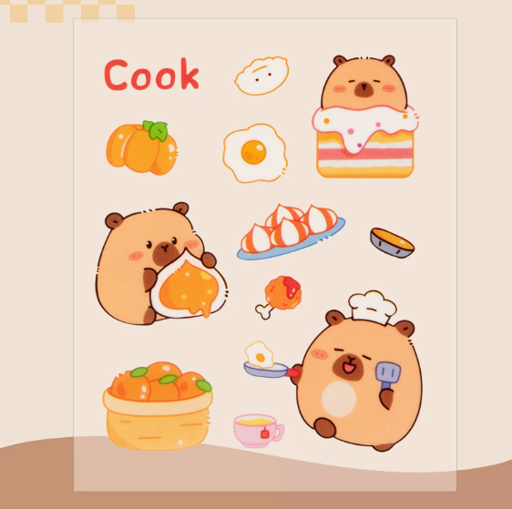 Capybara Waterproof Stickers for Kids