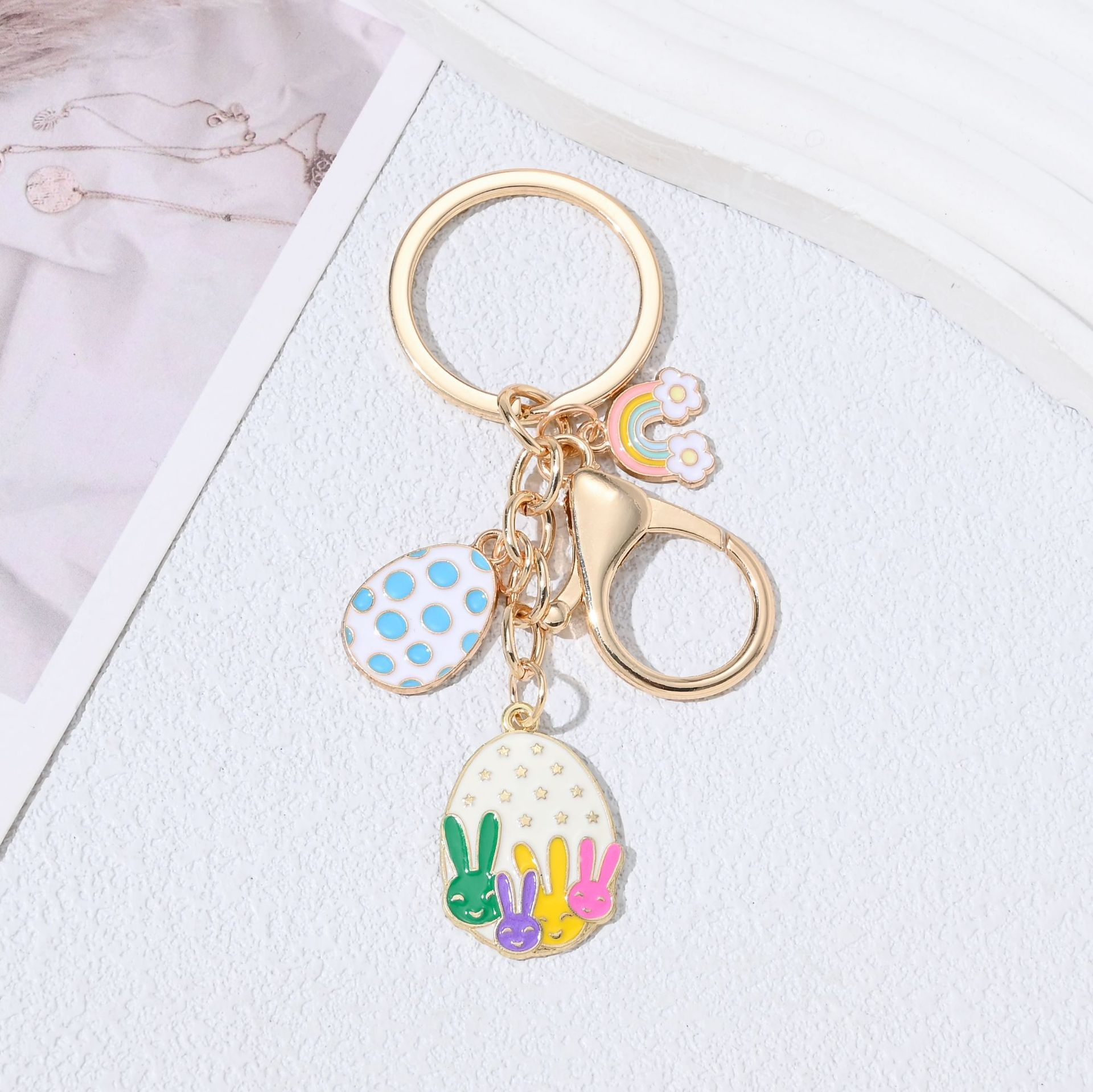 Easter Egg Bunny Keychain