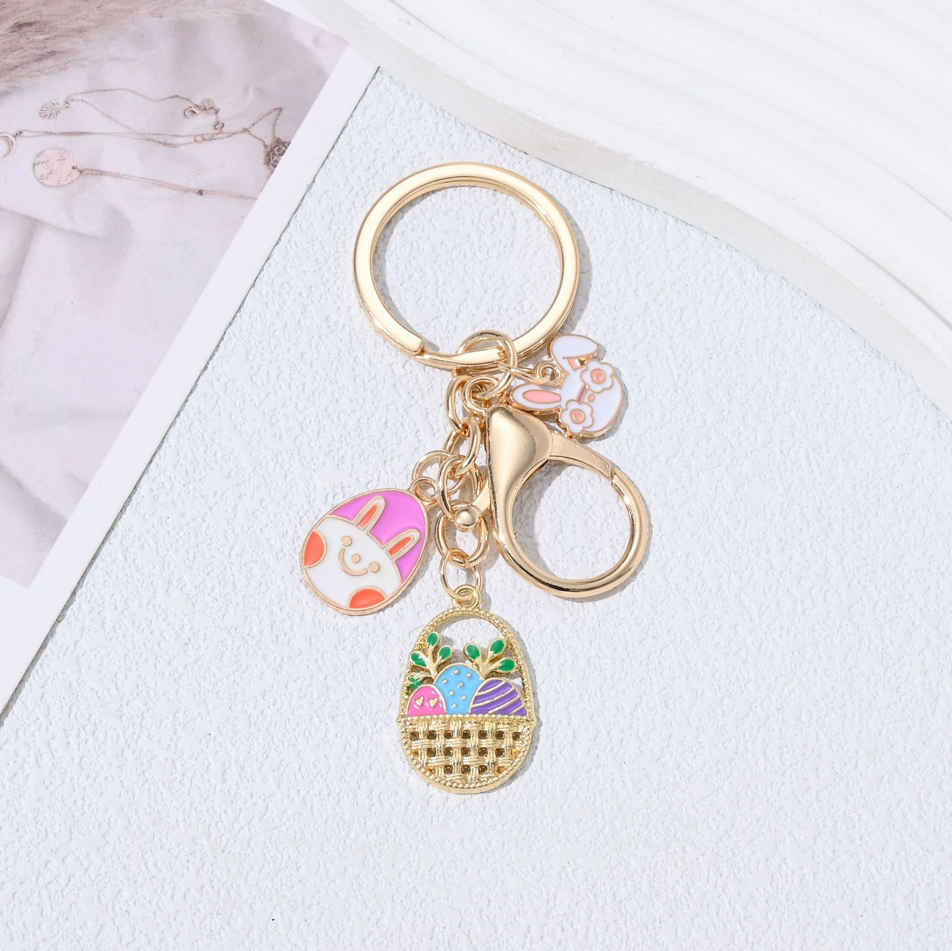 Easter Egg Bunny Keychain