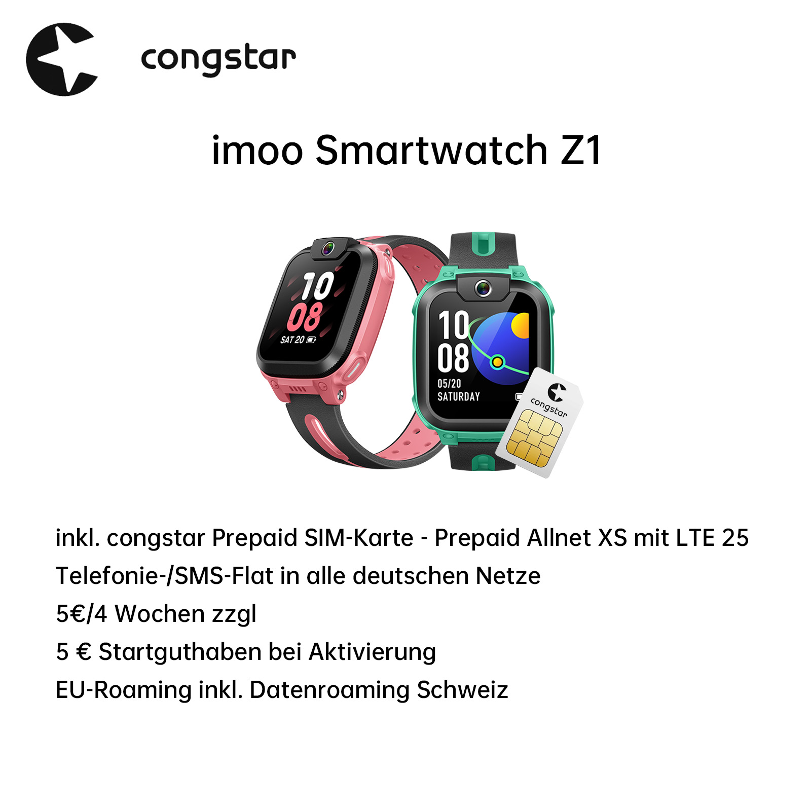 Die imoo Smartwatch Z1 – Kinder Smartwatch inkl. congstar Prepaid SIM