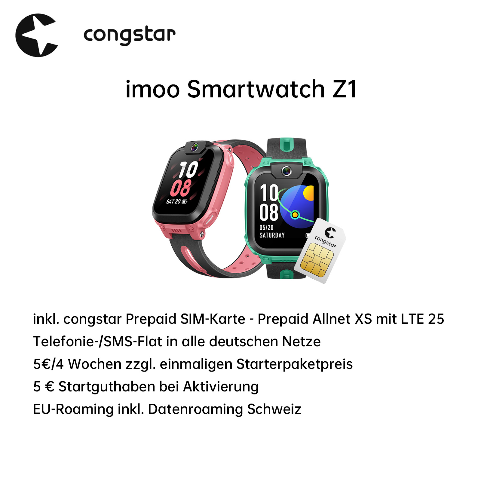 Die imoo Smartwatch Z1 – Kinder Smartwatch inkl. congstar Prepaid SIM