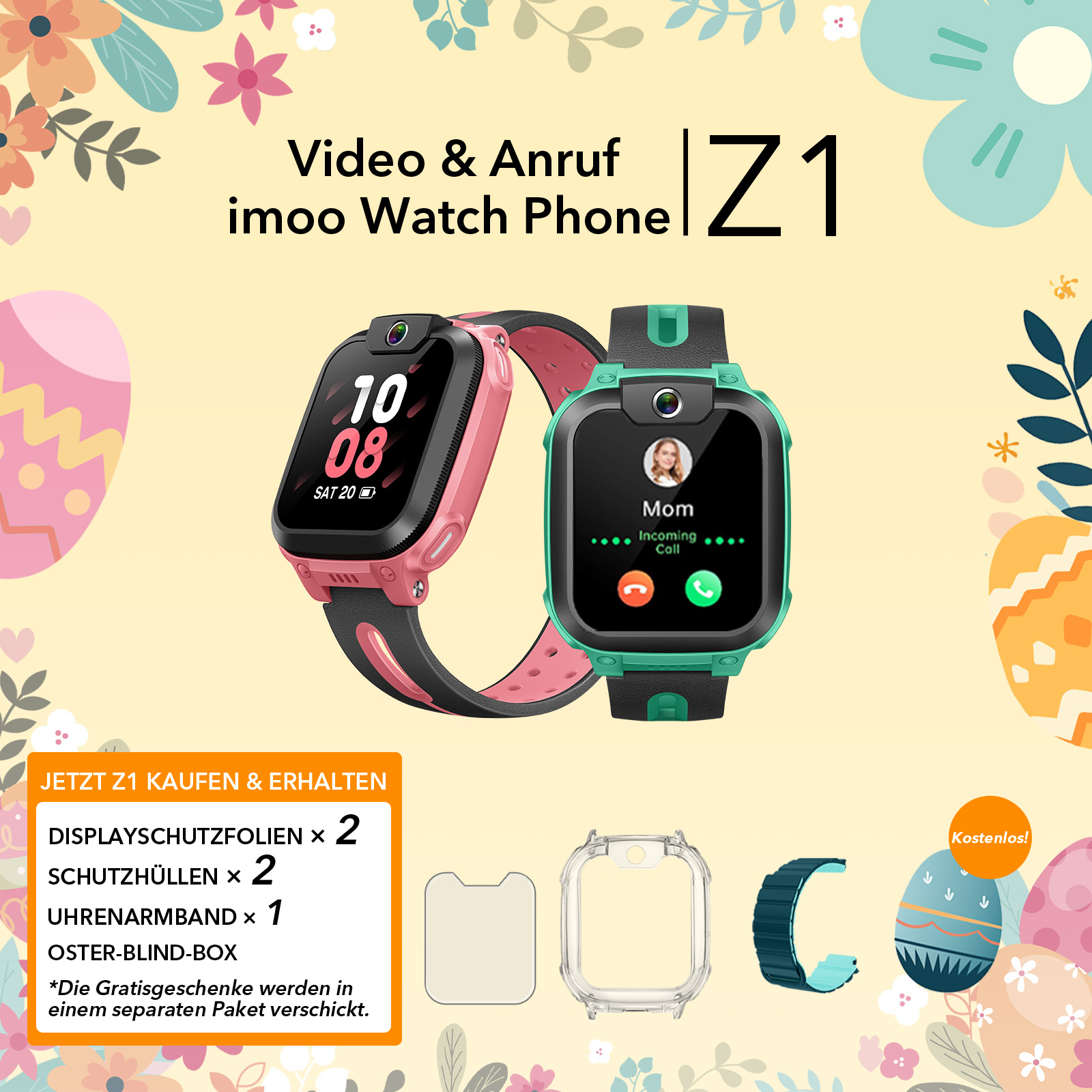 DE-imoo Z1 Kinder-Smartwatch-Telefon – Das perfekte Geschenk für Kinder