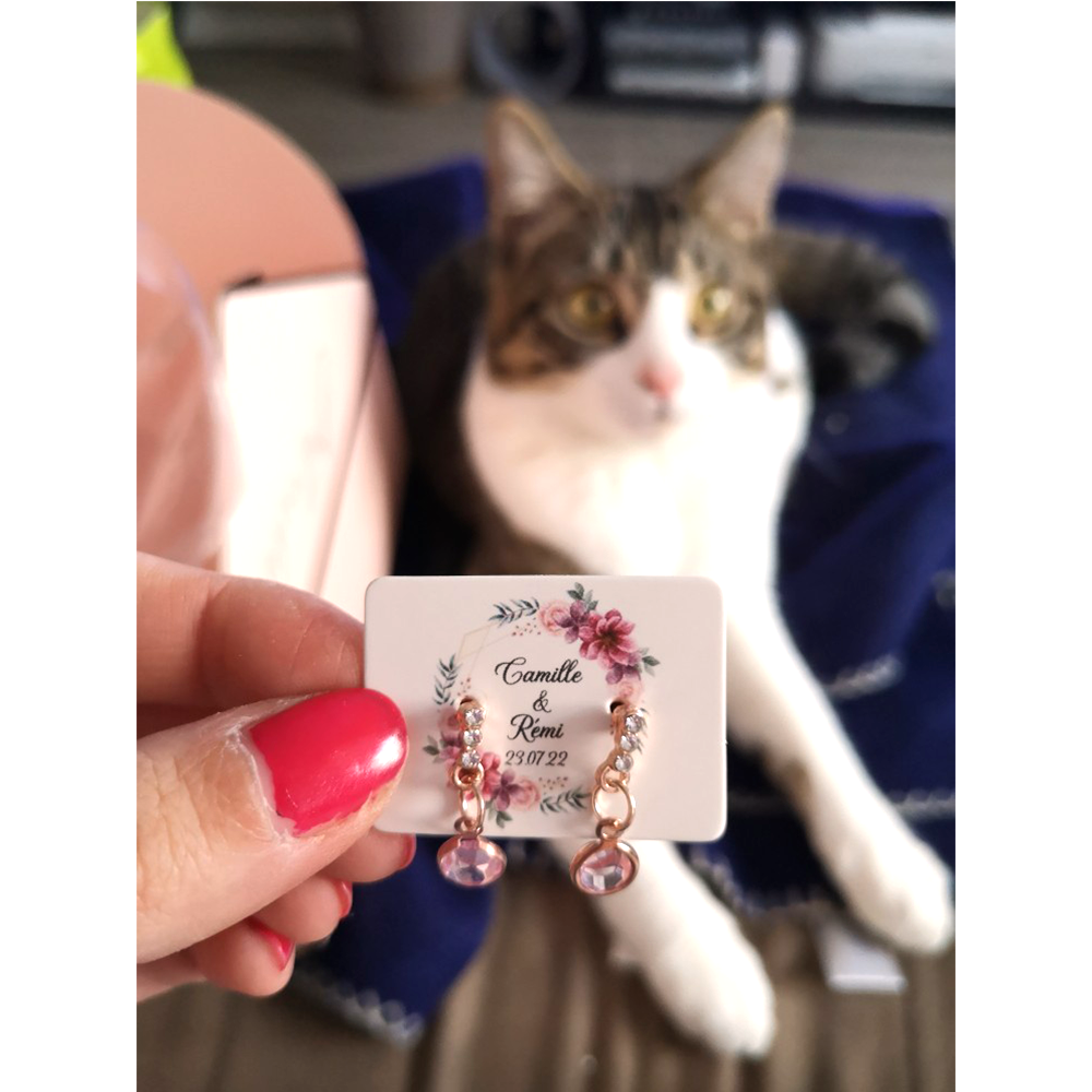 3.5x2.5cm Customize Logo Personalize Printing Earrings Jewelry Display Cards 