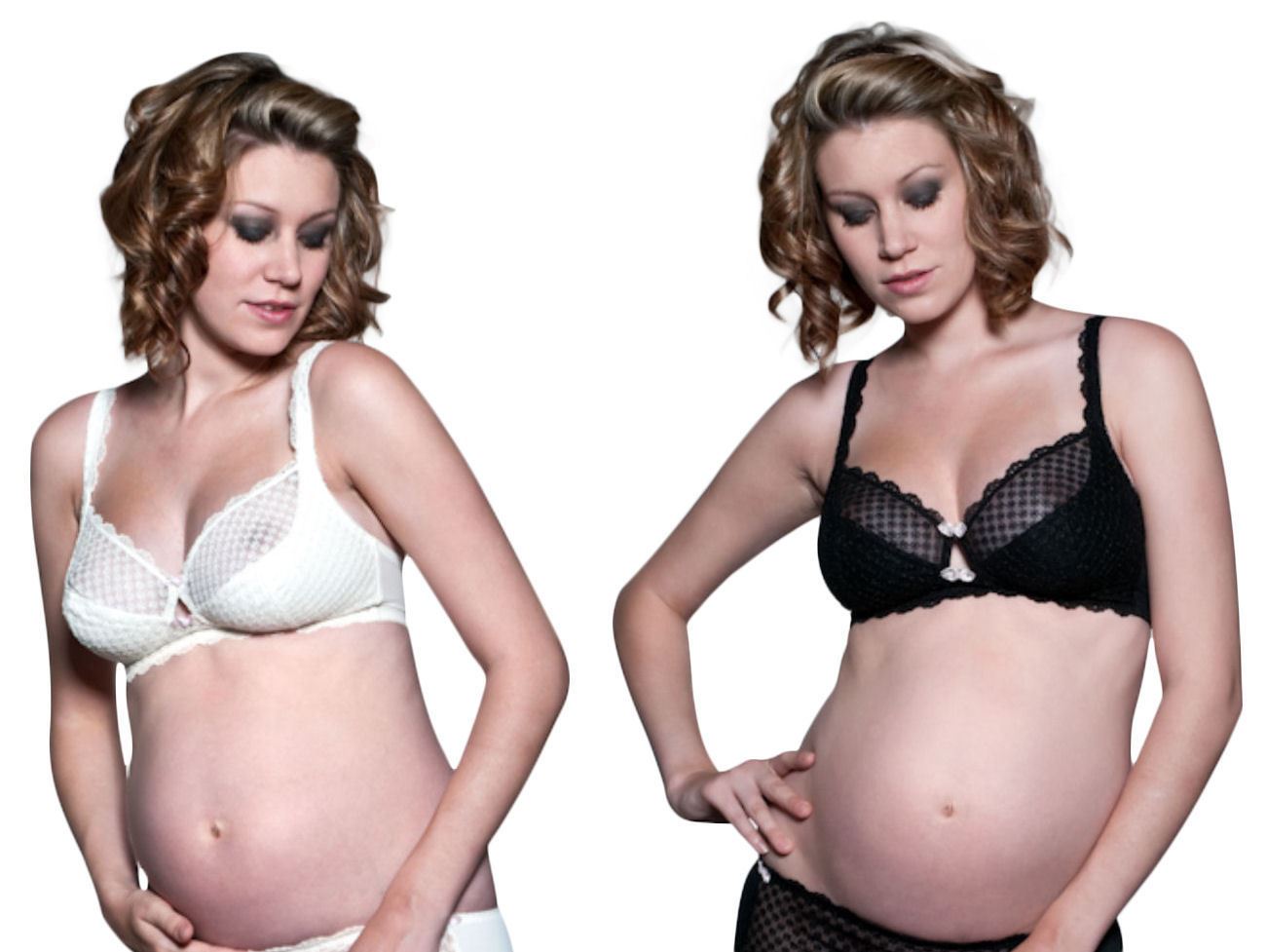 Naturana Nursing Maternity Bra Breast Feeding Drop Cup Cotton - Black White  Nude