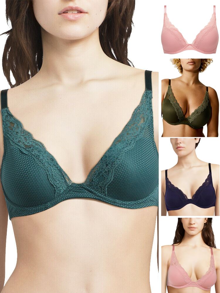 High Apex Boost Plunge Bra With Eyelash Lace