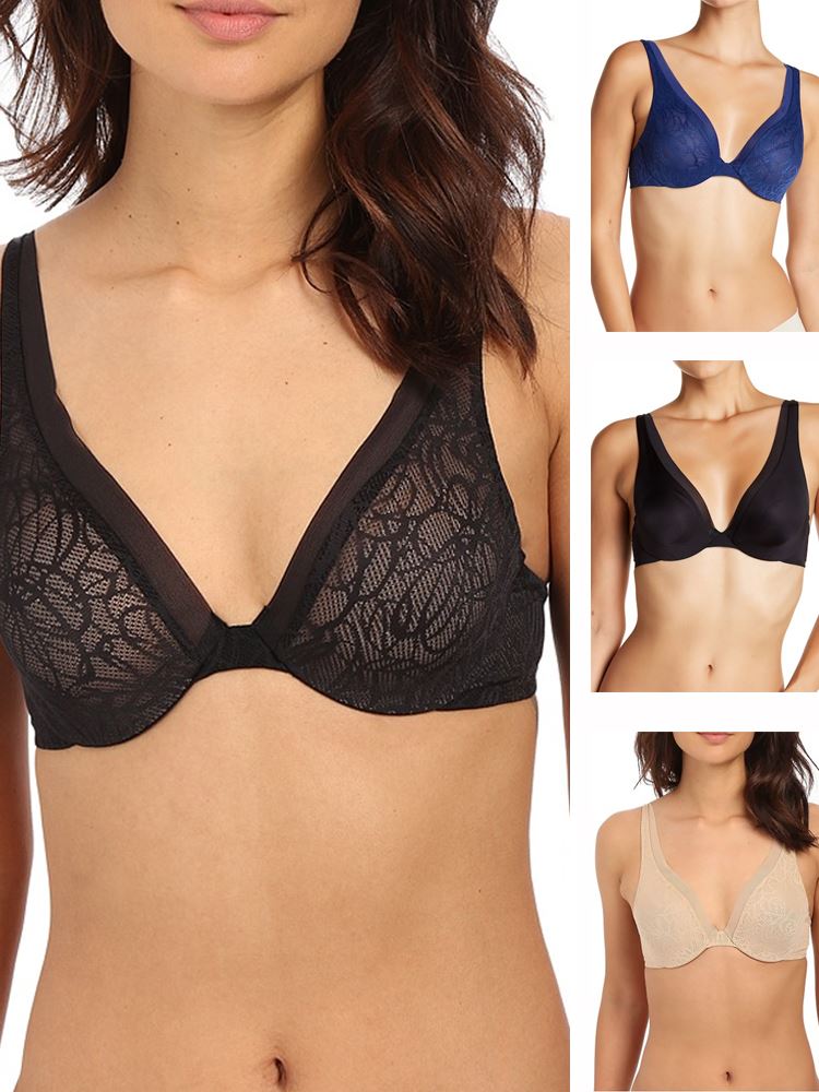 Sheer signature balconette bra, DKNY, Shop Unlined Bras & Bra Tops For  Women Online