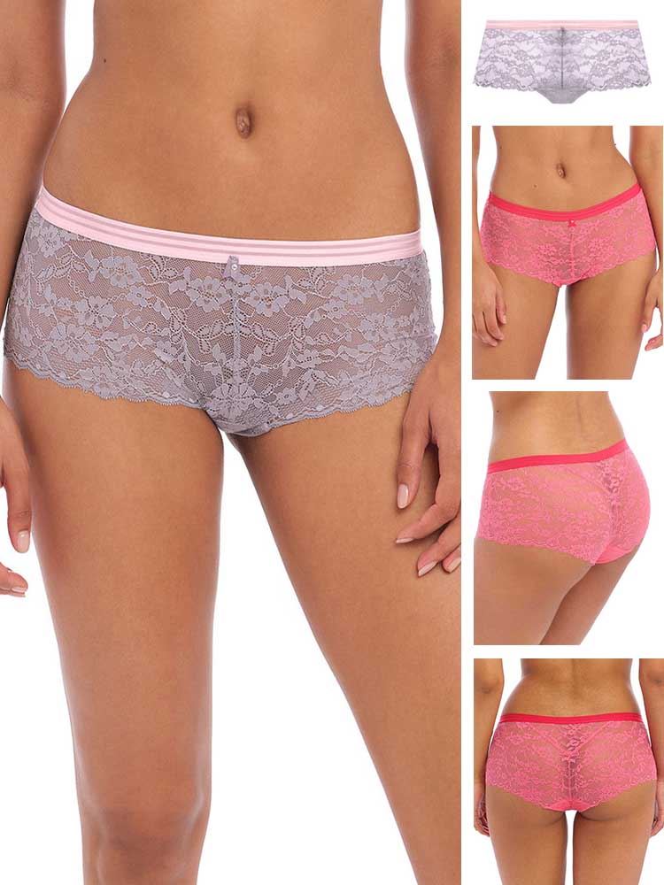 Lace Boy Shorts Underwear For Women Sexy Cheeky Panties High Waisted Thong  4 Pack Underwear