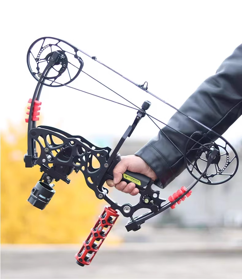 Dual Purpose Composite Steel Ball Archery Bow Short Shaft Pulley Shooting Sports Fitness Equipment