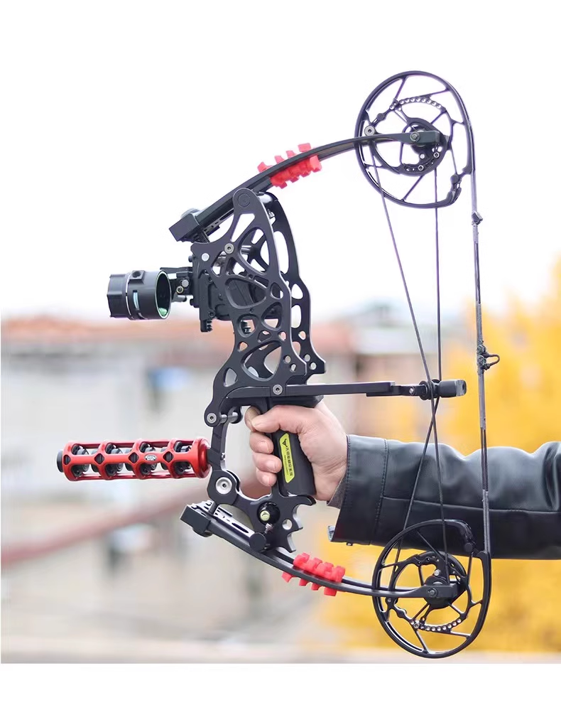 Dual Purpose Composite Steel Ball Archery Bow Short Shaft Pulley Shooting Sports Fitness Equipment