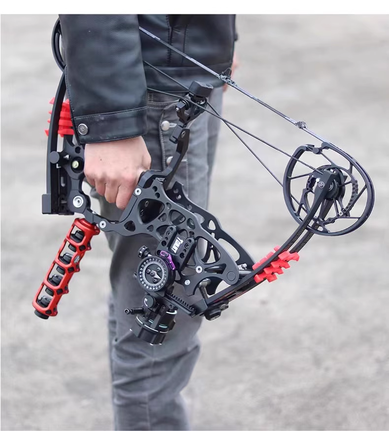 Dual Purpose Composite Steel Ball Archery Bow Short Shaft Pulley Shooting Sports Fitness Equipment