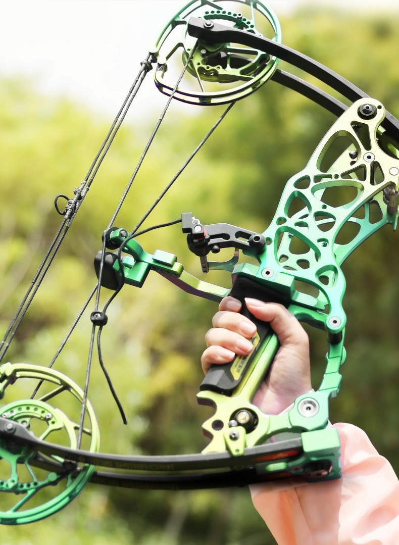 Dual Purpose Composite Steel Ball Archery Bow Short Shaft Pulley Shooting Sports Fitness Equipment