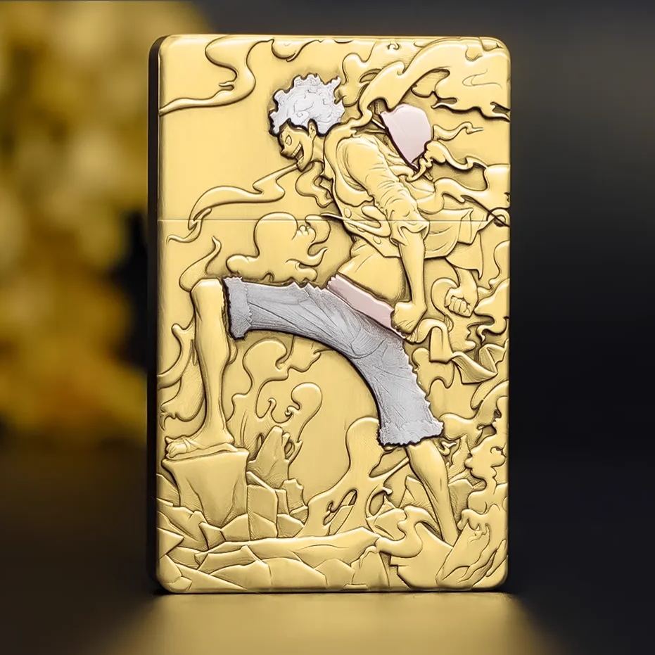 Heavy armor one-piece embossed windproof kerosene lighter