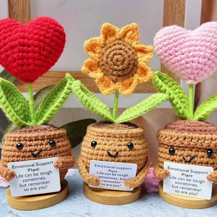 Handmade Crochet Sunflower Plants