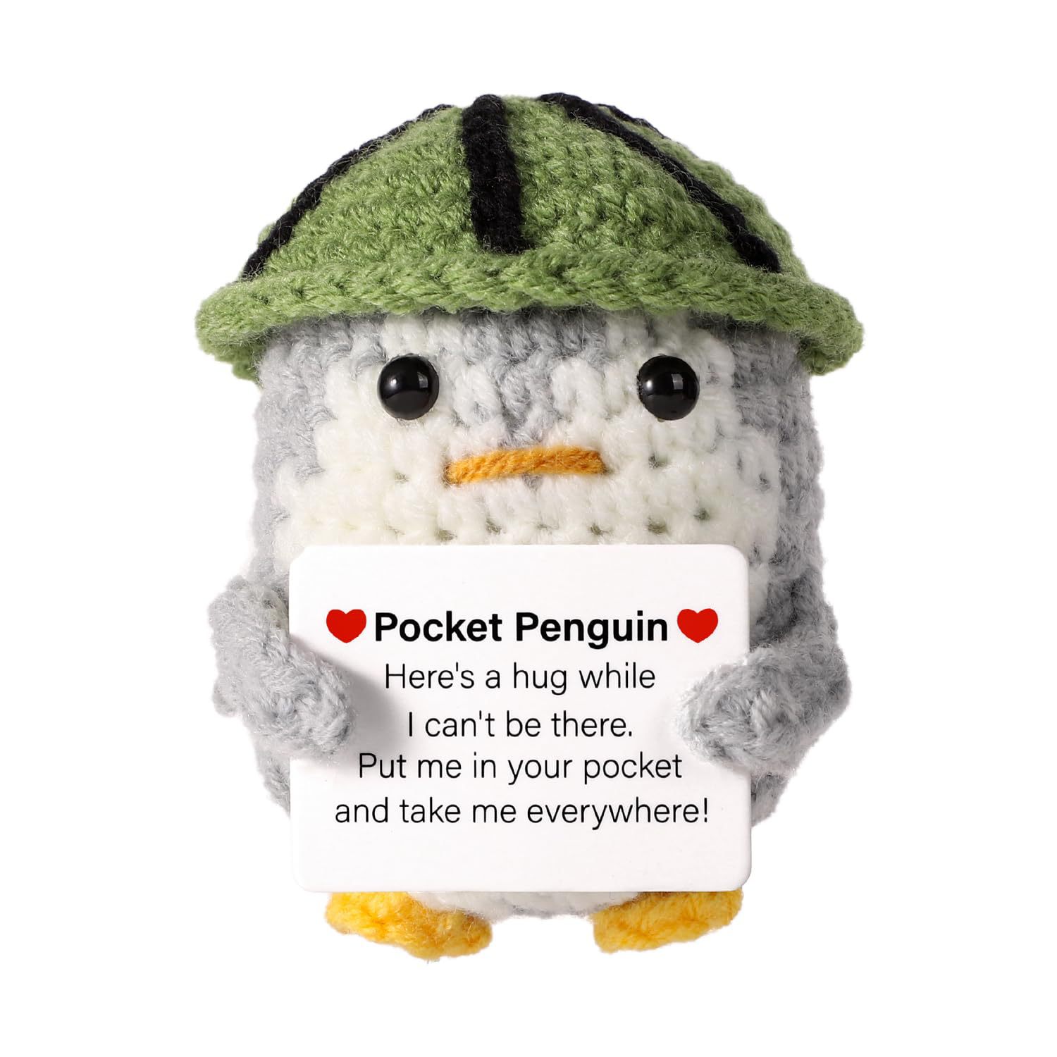 💖Handmade Crochet Positive Penguin🎁Emotional Support Gift