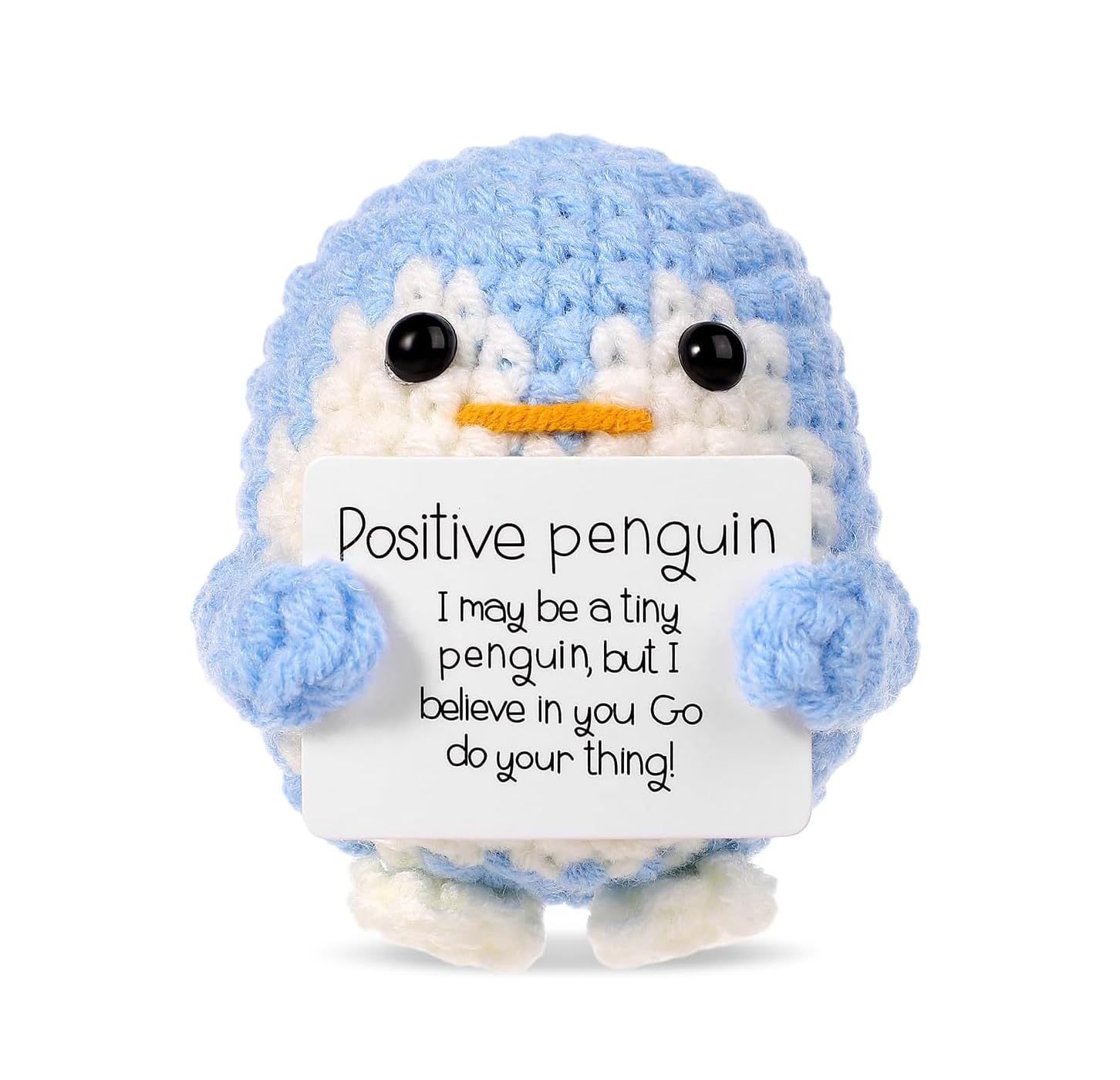 💖Handmade Crochet Positive Penguin🎁Emotional Support Gift