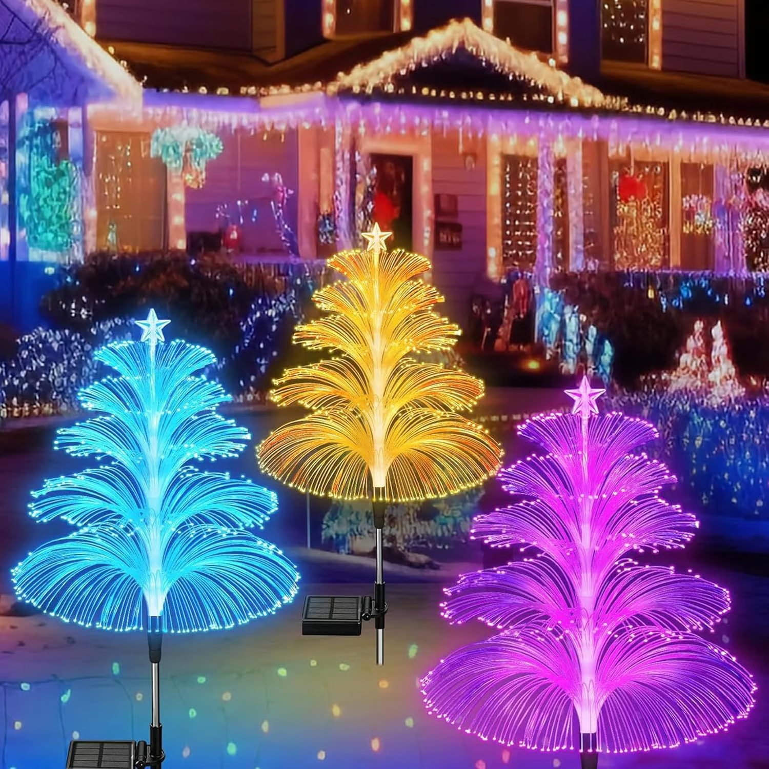 🔥Hot Sale-50% OFF🔥Seven Colors Gradient Solar Christmas Tree Lights