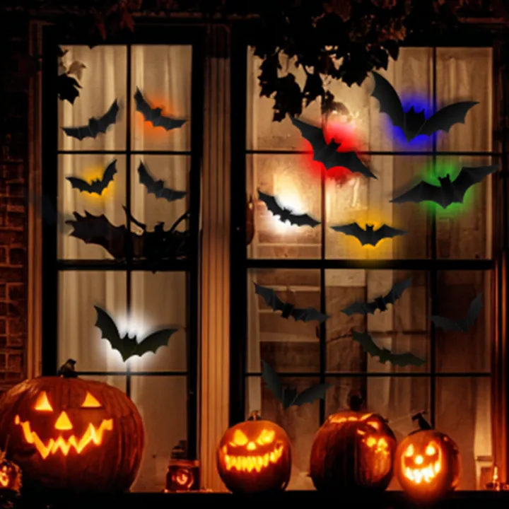 Halloween Decor Set - 3D Glowing Bat