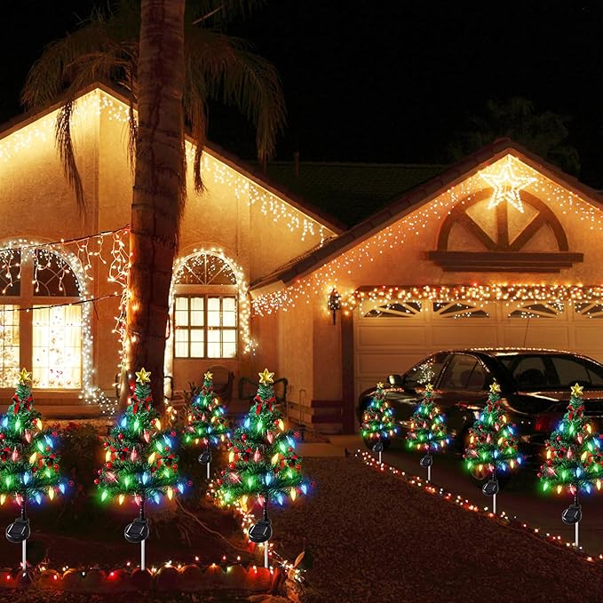 🎄 Solar Christmas Tree Light – Add Holiday Magic to Your Outdoors✨