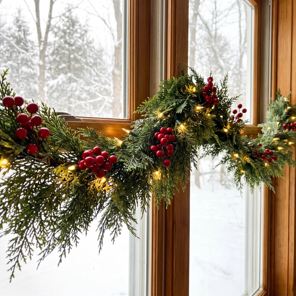 🏆2026 HOT SALE💥 Pre-lit Christmas Cedar Garland