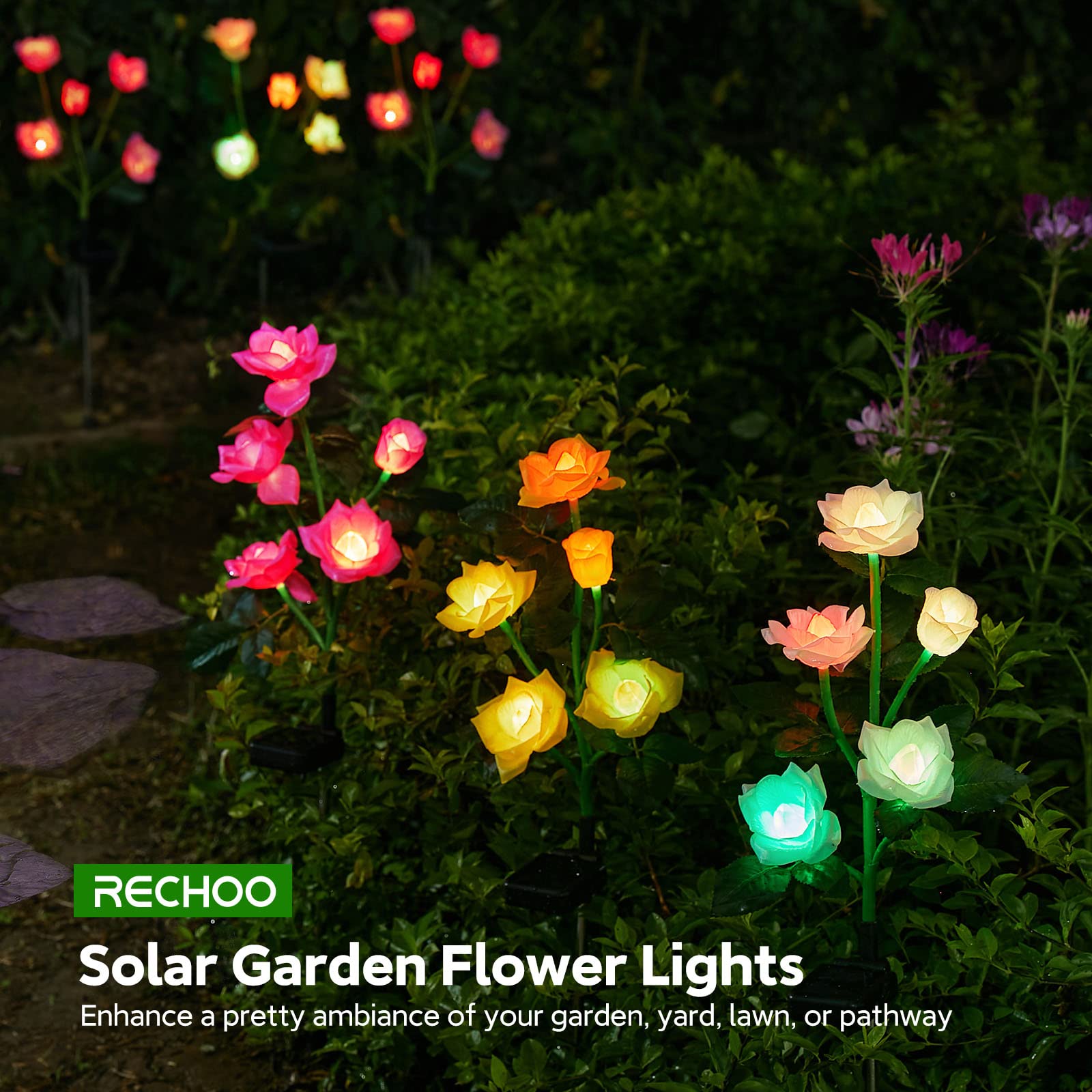🔥Hot Sale-50% OFF🔥Outdoor Solar Rose Light 🌷
