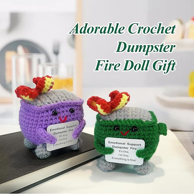 💖Handmade Crochet Dumpster Fire🎁